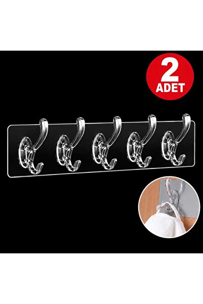 ESMANA LIVING kendinden yapışkanlı şeffaf 5,li şerit duvar askısı