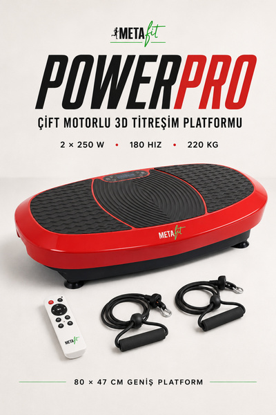 metafit PowerPRO Titreşimli Egzersiz ve Spor Aleti 3D Çift Motorlu Osilasyon ...