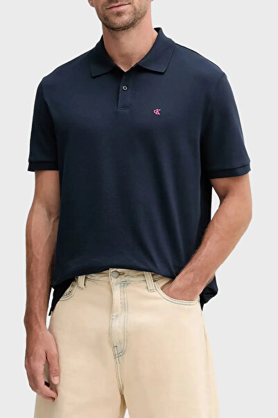 Calvin Klein Lässiges klassisches Herren-Polo aus Piqué in Marineblau