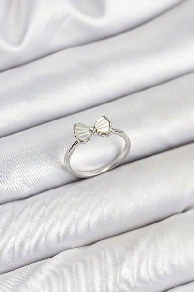 Inure Jewelry Brass Silver Color Bow Model Women's Ring