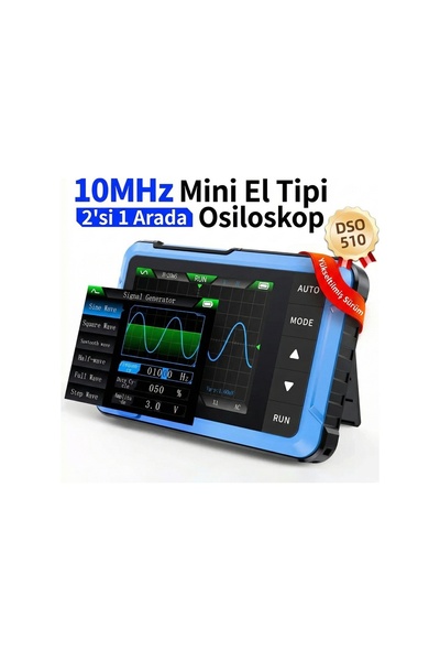 FNIRSI DSO-510H 2'si 1 Arada Mini El Tipi Dijital Osiloskop DDS Sinyal Jenera...