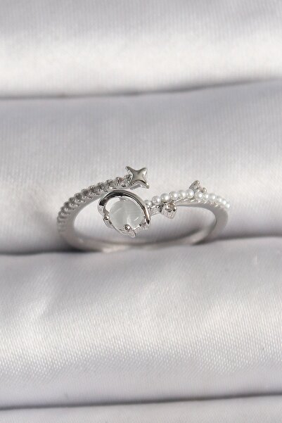 Inure Jewelry Brass Silver Color Zircon Stone White Enamel Star Detail Adjust...
