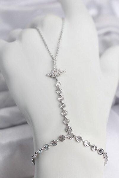 Inure Jewelry Silver Color Brass Pole Star Zircon Stone Shahmeran