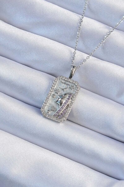 Inure Jewelry 316L Steel Chain Silver Color Zircon Stone Face Figure Tarot Ne...