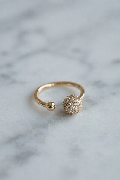 Inure Jewelry Gold Color Zircon Stone Topcuk Model Women's Ring