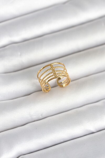 Inure Jewelry 316L Steel Gold Color Vintage Model Women's Ring