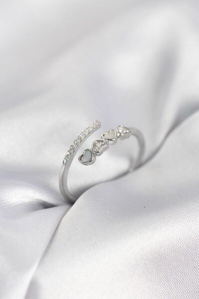 Inure Jewelry Silver Color Zircon Stone Minimal Heart Model Women's Ring