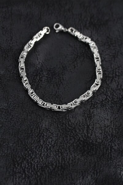 Inure Jewelry 316L Steel Silver Color King Chain Men's Bracelet