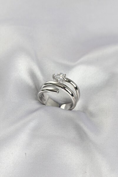 Inure Jewelry Brass Silver Color Spiral Snake Model Women's Ring