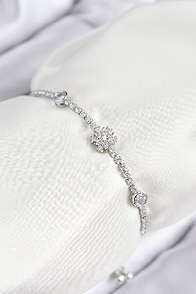 Inure Jewelry Brass Zircon Stone Snowflake Model Silver Color Elevator Women'...