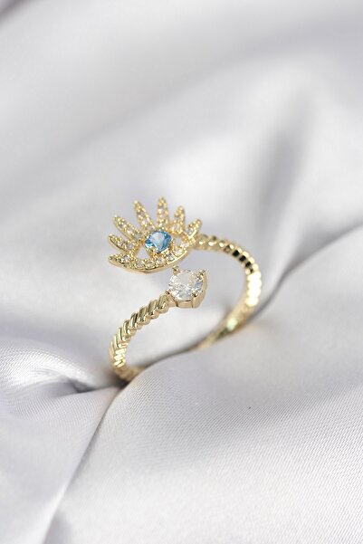Inure Jewelry Gold Color Eye Model Zircon Stone Women's Ring