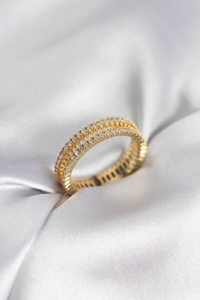 Inure Jewelry Gold Color Minimal Zircon Stone Women's Ring