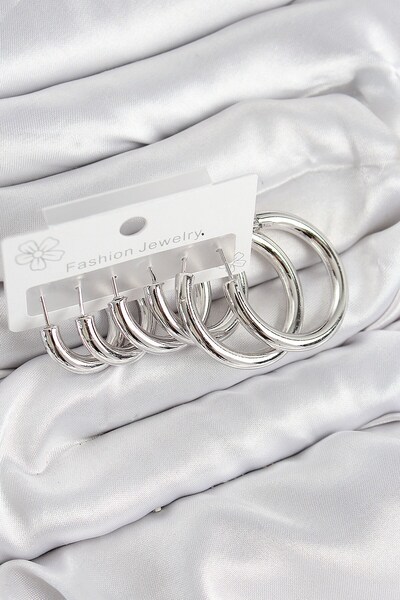 Inure Jewelry Brass Ring Model Silver Color Women's Set Earrings