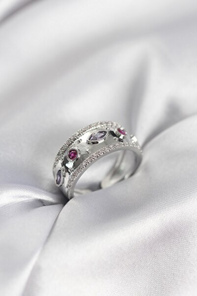 Inure Jewelry Silver Color Zircon Stone Vintage Women's Ring