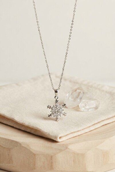 Inure Jewelry 316L Steel Chain Silver Color Snowflake Pendant