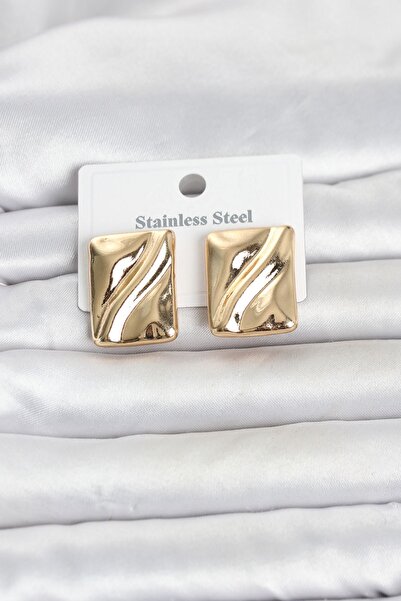 Inure Jewelry 316L Steel Gold Color Plate Model Women's Earrings