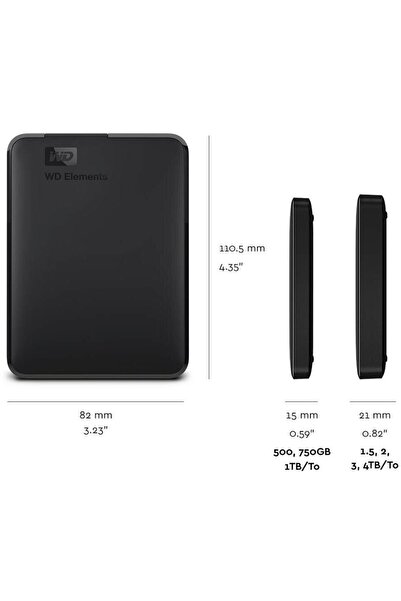 WESTERN DIGITAL HDD extern WD Elements Portable 4TB, 2.5 ", USB 3.0, Negru