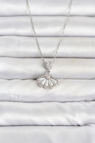 Inure Jewelry 316L Steel Chain Silver Color Fan Model Women's Necklace