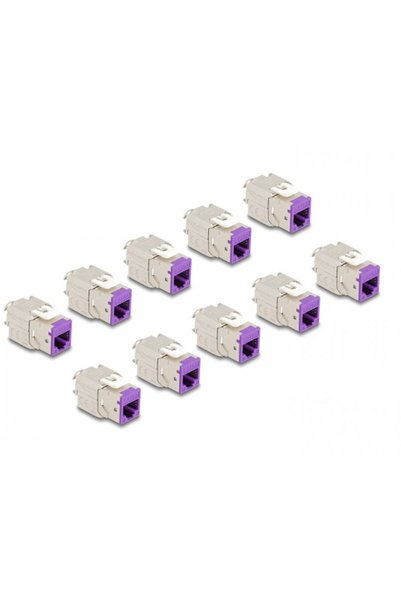 DELOCK Set 10 buc module keystone RJ45 LSA Cat.6A fără unelte Violet, 88121