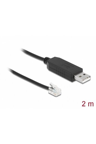 DELOCK Cablu USB-A la Serial RS-232 RJ10 cu protectie ESD Meade Autostar 2m, ...