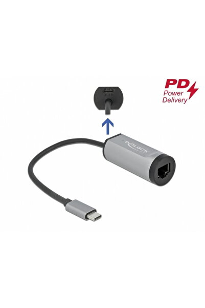 DELOCK Adaptor USB-C 3.2 Gen 1 la Gigabit + USB-C PD, 64116