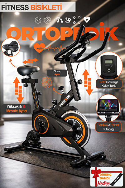RELAXUS Dikey Ev Fitness Bisikleti LED Ekran Kardiyo Egzersiz Aleti Spinning ...