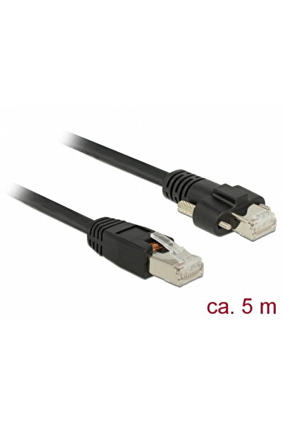 DELOCK Cablu de retea RJ45 cu suruburi Cat.6 SSTP 5m Negru, 85670