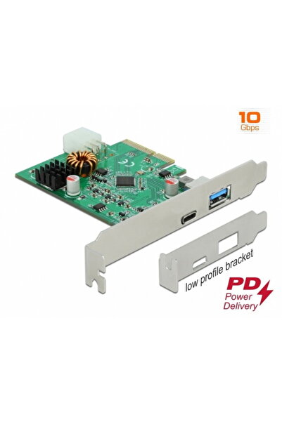DELOCK PCI Express cu 1 x USB-C PD + 1 x SuperSpeed USB 10 Gbps (USB 3.2 Gen ...