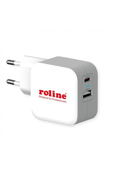 Roline Încărcător priză 1 x USB-A QC3.0 + 1 x USB-C PD, 38W, 19.11.1054