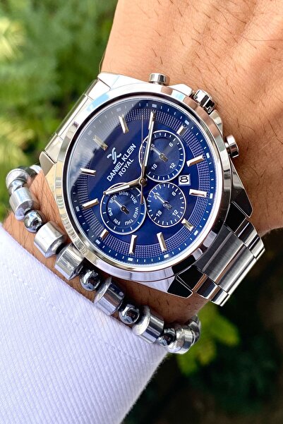 Daniel Klein Brand Waterproof Steel Cord Men's Wrist Watch with Bracelet Gift