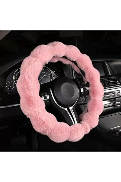 Choice pink Soft Fluffy Car Steering Wheel Cover Plush Winter Warm Steering Q...
