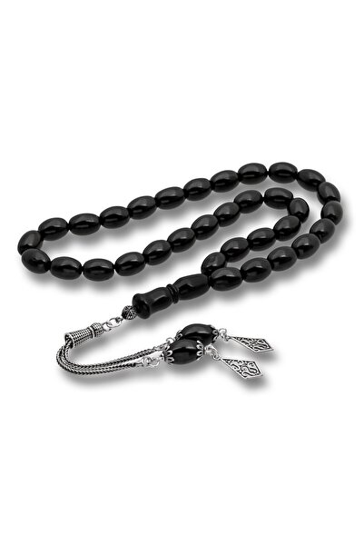 Inure Jewelry سبحة صلاة روسية فضية مزينة بالشرابة مقاس 7.5 × 11 ملم