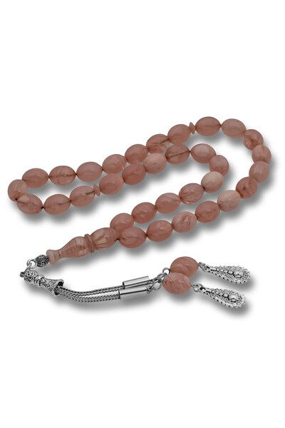 Inure Jewelry Metal Tasseled Clamping Amber Rosary