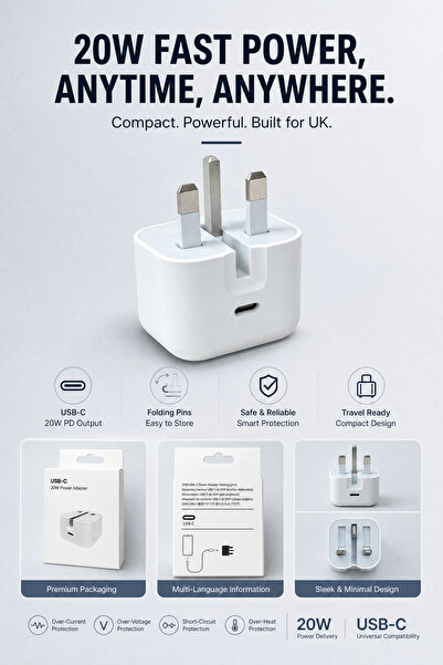 Generic Brand Suitable for iPhone and iPad 20W charging plug Type-C interface