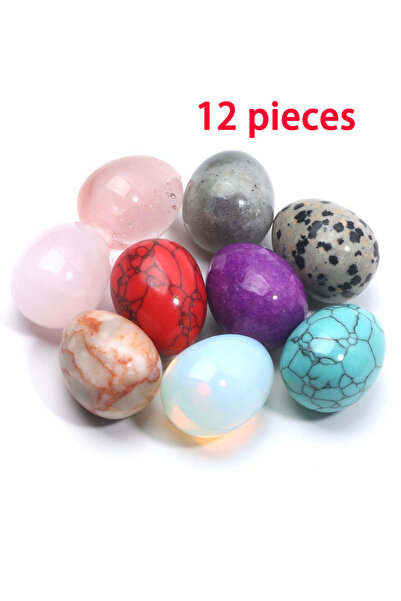 Choice 2cm 12 pcs 12 Pieces of Natural Stone Bird Eggs, Easter Eggs of Variou...