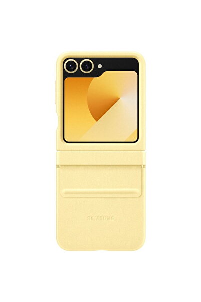 Samsung Husa protectie Kindsuit, piele ecologica, pentru Galaxy Z Flip 6, Galben
