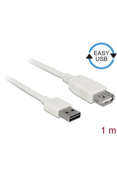 DELOCK Cablu USB AM-AF 2.0 1m Easy-USB Alb