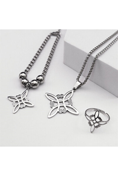 Choice 1N 1xiaoB 1R SR Stainless Steel Jewelry Set Witchcraft Witch Celtic Ir...