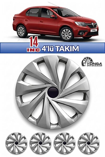 YONGA OTO AKSESUAR SYMBOL 14 İnç Kırılmaz Jant Kapağı 4 Adet Gümüş + 4 Amblem...