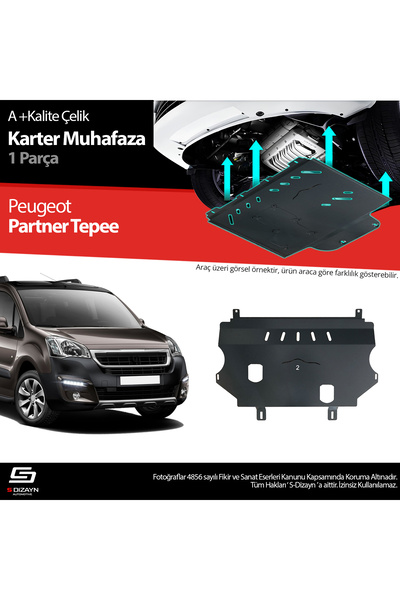 S Dizayn S-Dizayn Peugeot Partner Tepee Çelik Karter Muhafaza Koruma 2008-201...