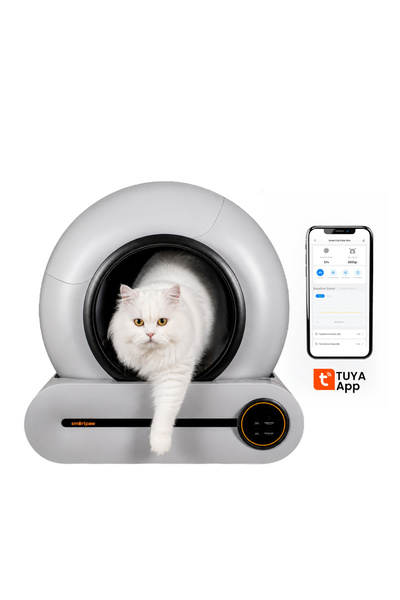 Nova Cat PRO Gri Akıllı Otomatik Kedi Tuvaleti / 65L Büyük Hacimli, 9L Atık Hazneli, APP Kontrollü Çoklu Sensör