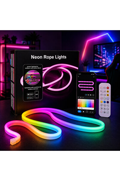 OEM Bandă LED flexibilă KWMLIGHT RGB Neon 5M, Impermeabilă IP67, Aplicație Bl...