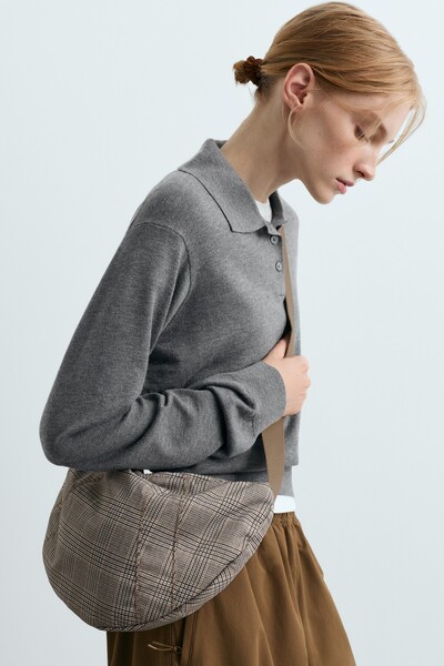 Oysho Quilted check crossbody bag