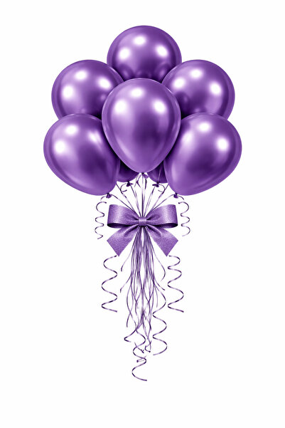 BeySüS Chrome Balloon Purple 12 Inch 5-Pack