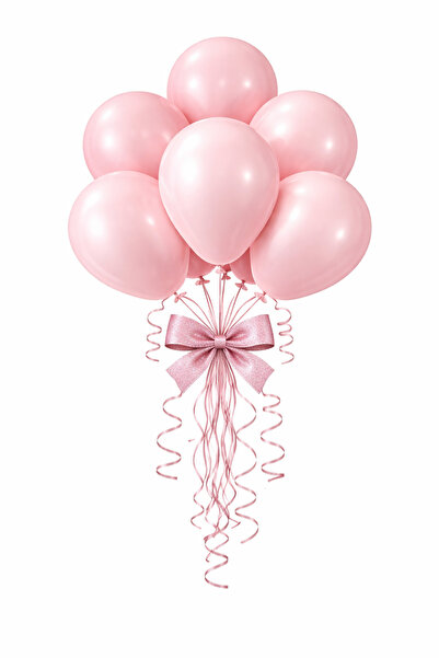 BeySüS Pembe Makaron Balon Soft Pastel Doğum Günü Balonu 10 Adet