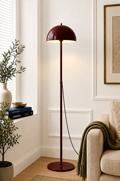 Luna Lighting Viyana Model Vişne Büyük Boy Bohem Lambader Metal Başlıklı Salo...
