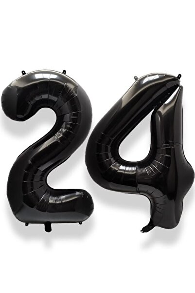BeySüS Black 24 Number Foil Balloon