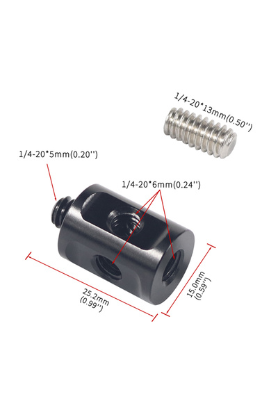 Choice 1 4 to 1 4 Screw Dual 1/4 Screw Tube Rod Connecting Adapter Mount 1/4 ...