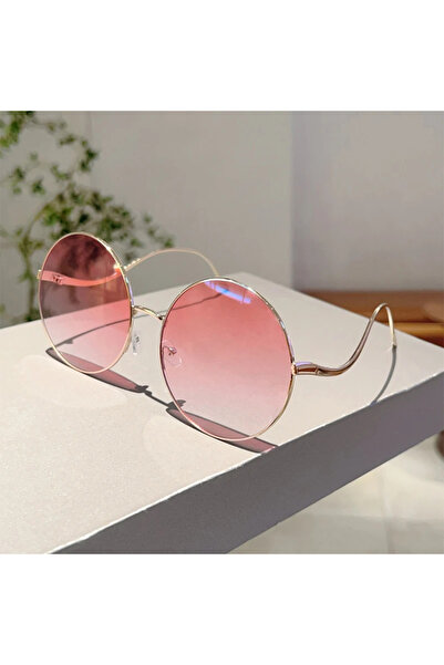 Choice golden gradient pink KAMMPT Oversized Round Sunglasses Women 2024 New ...