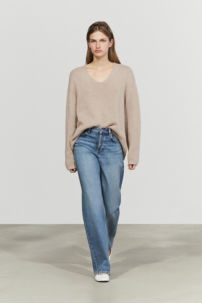 Massimo Dutti %100 kaşmir V yaka kazak